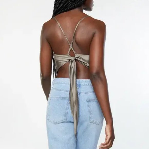 Oak + Fort Satin Handkerchief Top - Picture 2 of 3